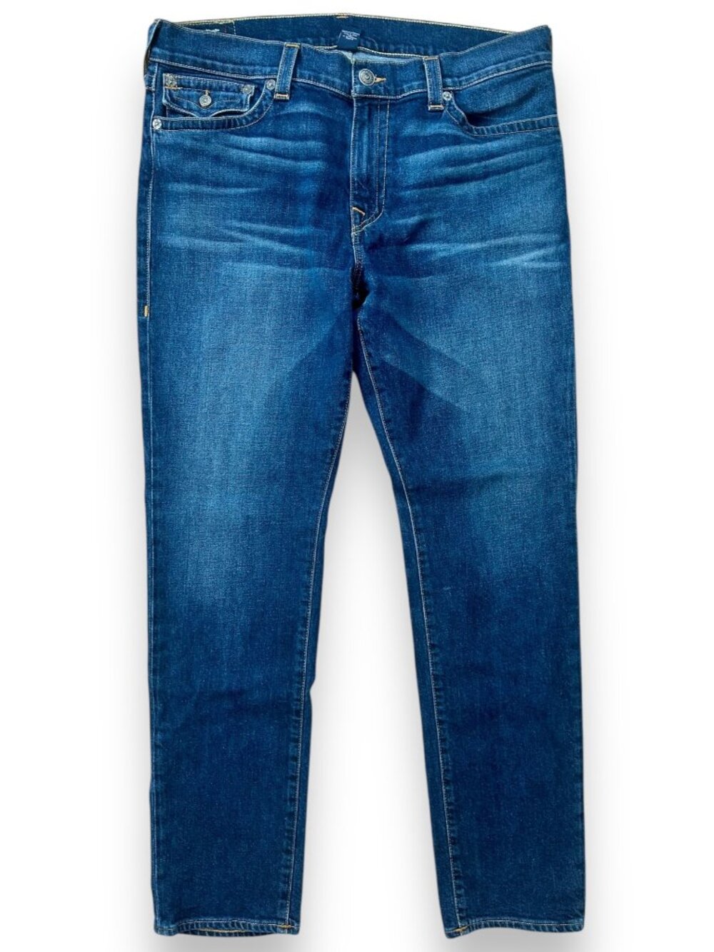 True Religion Geno Relaxed Slim Dark Wash Denim Jeans 33L